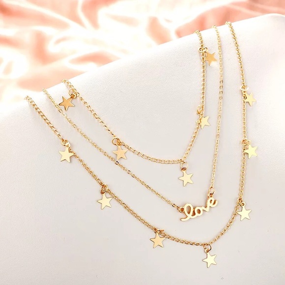 ‼️3/$30 LOVE Boho Multilayer Star Gold Necklace - Picture 3 of 6